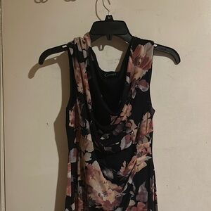 Caparros Black and Pink Asymmetrical Sheath Dress